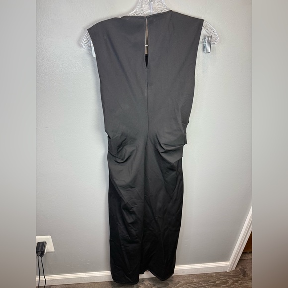 Reiss Women's SKYE RUCHED BODYCON MIDI DRESS BLACK Size 8 Cocktail Party - Picture 3 of 6
